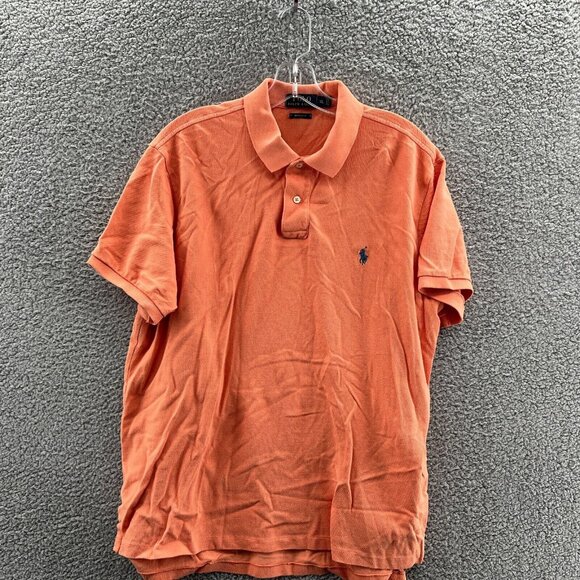 Polo Ralph Lauren Shirt Mens XL Short Sleeve Peach Custom Fit - Picture 1 of 8
